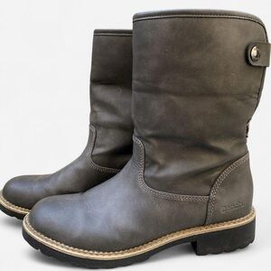 Nench Gray Leather Women's Boots 7.5